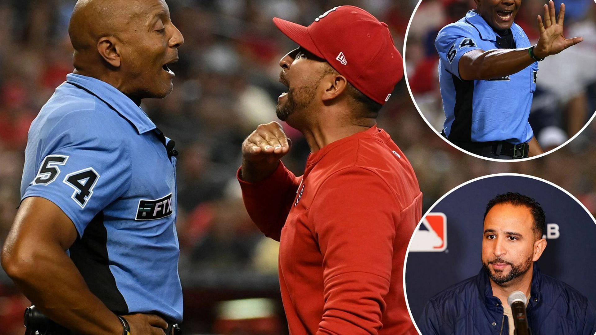 Oli Marmol and C.B. Bucknor dispute